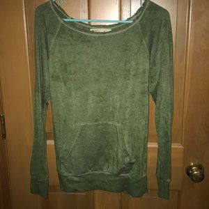 Open neck sweatshirt